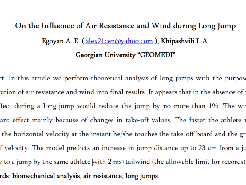 L'influence de la résistance de l'air et du vent sur les performances en saut en longueur